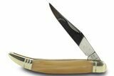 Pocket Knife with Petrified Wood Inlays & Matching Base #370792-3